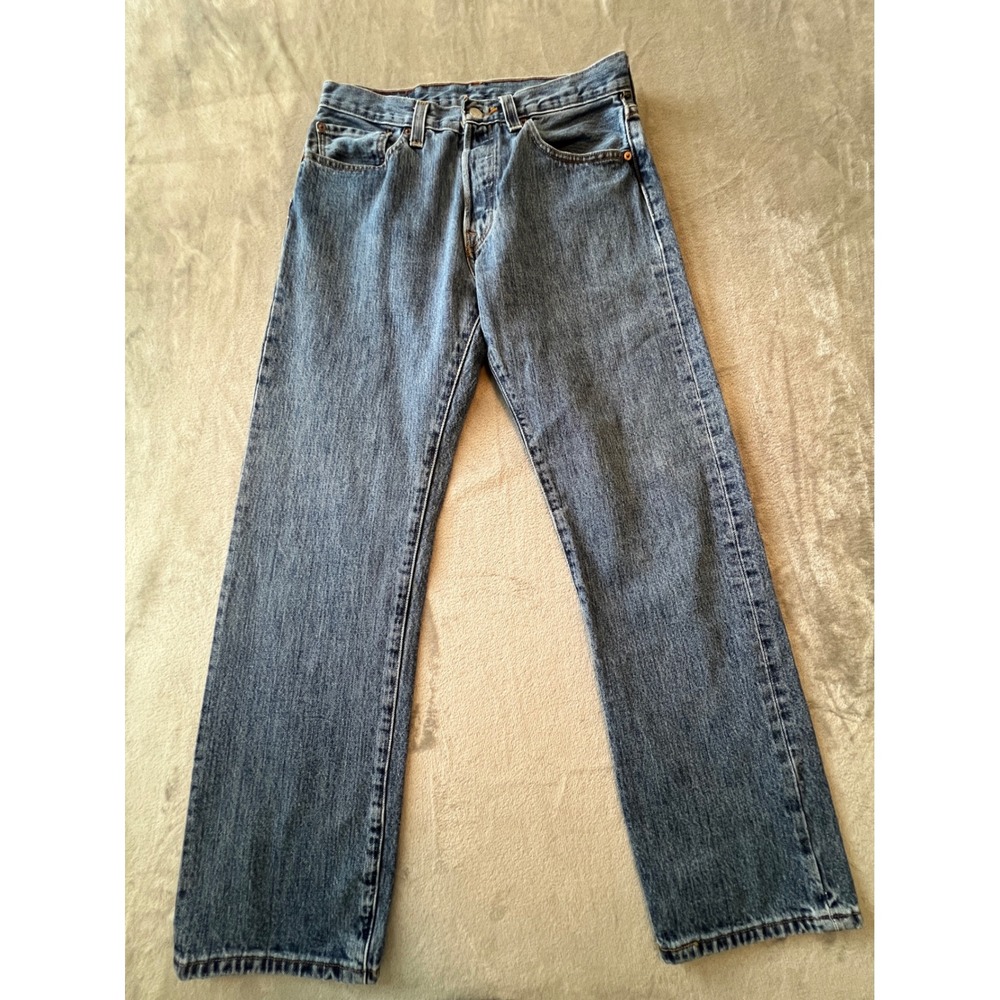 Levi's 501 Original Straight Fit Jeans Mens 31x30 Blue Denim Button Fly